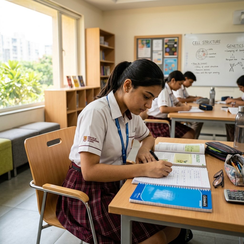 Student preparing for ICSE Board Exams